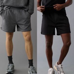 American Eagle Men's Athletic Jogger Shorts Gray and Black Lot of 2